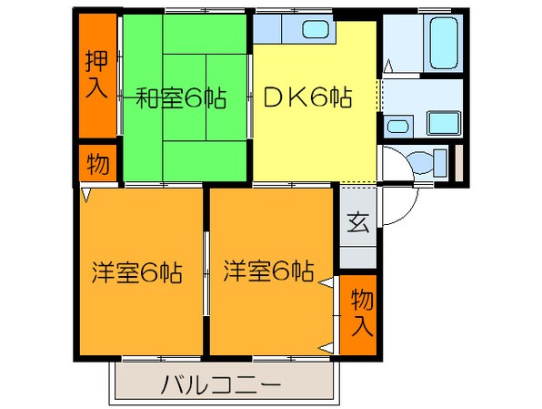 リバ－サイド八尾南Ａ棟の物件間取画像